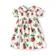 Kleine maven Mädchen Peter Pan Kragen Kleider Erdbeer druck Kinder elegante Sommerkleider für Kinder
