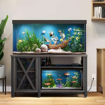 Moasis 55-75 Gallon Aquarium Stand with Power Outlets,Fish Tank Stand with Storage Cabinet