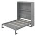 Gray Full Cube Cabinet Space-Saving Wall Bed with Shelf, Muti-Functional Mobile Murphy Chest Cabinet Bed, Folding Cabinet Bed