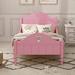 Light Pink Solid Wood Macaron Twin Size Toddler Platform Bed