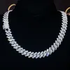 14mm Hip Hop vereist kubanische Glieder kette Halskette 18 Karat Gold/Weißgold plattiert Bling Miami Choker Labor Diamant Halskette Geschenk für Männer