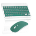 Rechargeable Bluetooth Keyboard and Mouse Combo Ultra Slim Full-Size Keyboard and Ergonomic Mouse for Lenovo Tab 7 Essential and All Bluetooth Enabled Mac/Tablet/iPad/PC/Laptop - Jade Green