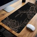 Beautiful Lines And Flowers Mouse Pad XXL Reddish Black Mouse Pad Long Non-slip Waterproof Mouse Pad Office Table Mat