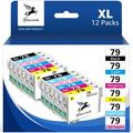 Epson 79 Ink Cartridge Replacements for Epson 79 High Yield Ink Cartridges for use in Artisan 1430 Stylus 1400 12-Pack