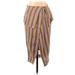 J.O.A. Los Angeles Casual Skirt: Brown Stripes Bottoms - Women's Size X-Small