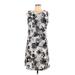 DKNY Casual Dress - Shift: Gray Print Dresses - Women's Size 10