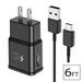 OEM Samsung Galaxy A60 A70 A70s A71 A80 A90 A90 5G Adaptive Fast Charger USB-C 3.1 Type-C Cable Kit Fast Charging USB Wall Charger AC Home Power Adapter [1 Wall Charger + 6 FT Type-C Cable] Black