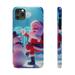 Christmas Frosty and Santa Claus Apple iPhone Cases Slim Fit Glossy Finish