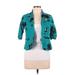 Ivy Jacket: Short Teal Floral Jackets & Outerwear - Women's Size 8