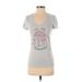 Under Armour Short Sleeve T-Shirt: Gray Graphic Tops - Women's Size Small