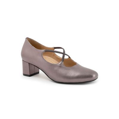 Wide Width Women's Demi Heeled Pumps by Trotters in Pewter (Size 6 W)