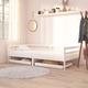 Royalton Day Bed Drawers 2 pcs White Solid Pinewood