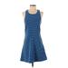 BCBGeneration Casual Dress - A-Line: Blue Stripes Dresses - Women's Size Small