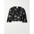 Erdem - Cropped Metallic Floral-jacquard Jacket - Black