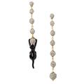 Kate Spade Jewelry | Kate Spade Gold House Cat Linear Mismatched Crystal Earrings | Color: Black/Silver | Size: Os