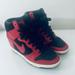 Nike Shoes | Nike Sky Hi Dunk Shoes Women’s Bred Red Black Leather Hidden Wedge Shoes.7.5 | Color: Black/Red | Size: 7.5