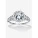 Women's 2.86 Tcw Round Cubic Zirconia Engagement Ring by PalmBeach Jewelry in Platinum (Size 10)