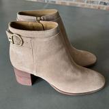 Tory Burch Shoes | New Tory Burch Sofia Suede Bootie Fashion Boot Women's Perfect Sand Color Size 7 | Color: Cream/Tan | Size: 7.5