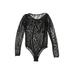 Bodysuit: Black Zebra Print Tops - Women's Size Small