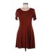 Forever 21 Casual Dress - Fit & Flare: Brown Solid Dresses - Women's Size Medium