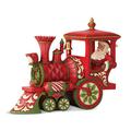 Enesco Jim Shore Heartwood Creek Santa in Christmas Train Engine Figurine, 6-Inch Height, Red