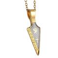 GTHIC Stainless Steel Arrowhead Pendant Necklaces For Men Women Egyptian Eye Of Ra Ankh Jewelry Gifts, 60cm Gold Necklace