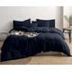 KINNS 100% Cotton King Size Duvet Cover Sets with 2 Pillow Cases - Exceptionally Soft NAVY King Size Duvet Cover Sets Cotton Combed Jersey Duvet Cover - Cosy 100% Cotton Duvet Covers