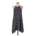 Bella Dahl Casual Dress - A-Line Crew Neck Sleeveless: Gray Print Dresses - Women's Size Medium