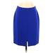 Banana Republic Casual Pencil Skirt Knee Length: Blue Print Bottoms - Women's Size 4