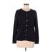 Lands' End Cardigan Sweater: Black Print Sweaters & Sweatshirts - Women's Size Medium Petite