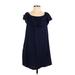 Fashion Nova Casual Dress - Shift Boatneck Short sleeves: Blue Print Dresses - Women's Size Small