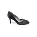 Stuart Weitzman Heels: Pumps Stilleto Cocktail Party Black Print Shoes - Women's Size 7 1/2 - Almond Toe