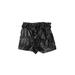 Shein Faux Leather Shorts: Black Tortoise Bottoms - Women's Size Medium