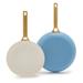 GreenPan Reserve Healthy Ceramic Nonstick 2 Piece Frying Pan Set Non Stick/Hard-Anodized Aluminum in Blue | 3.5 H x 20.3 D in | Wayfair