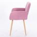 George Oliver Kameshia Velvet Low Back Arm Chair Dining Chair Wood/Upholstered/Velvet in Pink | 30.7 H x 17.7 W x 16.5 D in | Wayfair