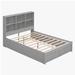 Latitude Run® Full Size Platform Bed w/ Storage Headboard,2 Drawers, Solid Wood in Gray | Wayfair 8025C3E1B8074ED6877F15F869D8F3BA