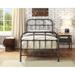 Williston Forge Jerrene Metal Slat Bed Metal in Black | 45 H x 43 W x 80 D in | Wayfair A7B2DF04B04445288F85E45F6D1FD36B