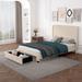 Ebern Designs Cerra Platform Storage Bed Upholstered/Linen in Brown | 39.88 H x 43.6 W x 79.75 D in | Wayfair B4E79EB11AC6498DA991E7E2D965D182