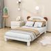 Zoomie Kids Alaini Wood Platform Bed w/ Headboard Wood in Brown/White | 31 H x 43 W x 78 D in | Wayfair 8C212D9DF4C647C98D544B8456D2BE46