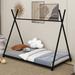 Harper Orchard Cesca Twin Size Metal Platform Bed w/ Triangle Structure Metal in Black | 63 H x 41.3 W x 78 D in | Wayfair