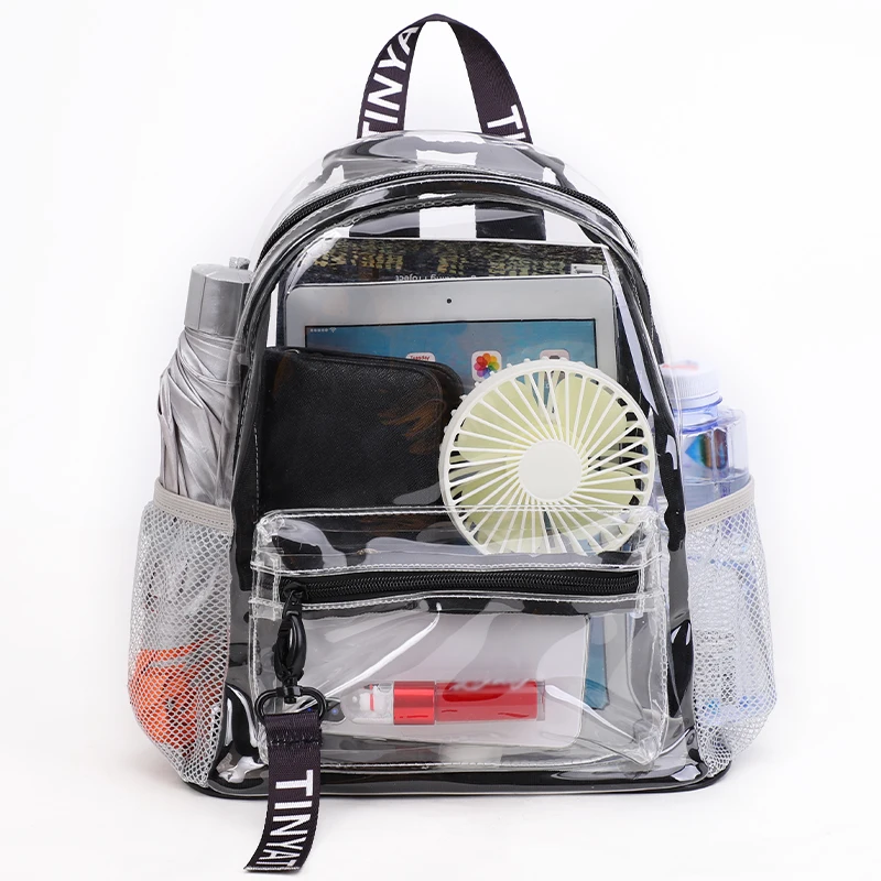 TINYAT résistant Transparent clair femmes sac à dos sport voyage école cahier sacs à dos grande capacité étudiant sac filles