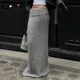 CIBBAR-Jupe en tricot mince pour femme monochromatique taille basse élastique maigre jupes