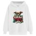 FLORID Dog Gift for Reading Book Hoodie Dress for Women White