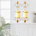 Adeco Single Pillar Wall Hanging Candle Holder Sconce (Set of 2)