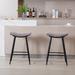 2PCS Armless Counter Low Bar Stools,PU Leather Stools with Metal Leg and Footrest Modern