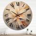Designart "Dreamy White Digital Spring Flowers I" Fractals Oversized Wood Wall Clock