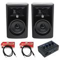 (2) JBL 306P MkII 6 2-Way Powered Studio Reference Monitors+2x2 USB Interface