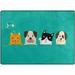 Coolnut Cartoon Dogs Cats Area Rug 4 x5 Pet & Child Friendly Carpet for Living Room Bedroom Dining Room Indoor Outdoor Soft Rug Washable Non Slip Comfortable Area Rug