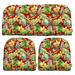 Indoor Outdoor 3 Piece Tufted Wicker Cushion Set Choose Size Color (Stard Beachcrest Red Floral)