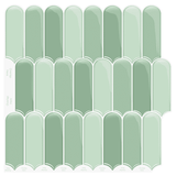 One House10-Sheet Green Feather style Peel and Stick Tile Backsplash Premium Kitchen Backsplash Peel and Stick Tile 12 x12